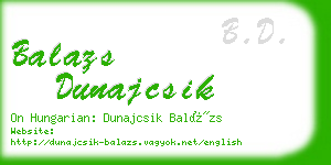 balazs dunajcsik business card